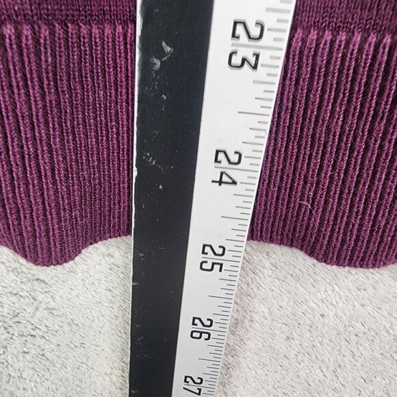 Womens Burgundy Calvin Klein Sweater Mock Neck Long Sleeve Button Detail Size L - Picture 12 of 13